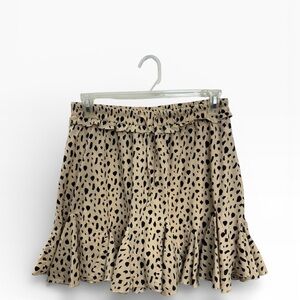 JODIFL Women’s Tan and Black A-Line Skirt Size L *616